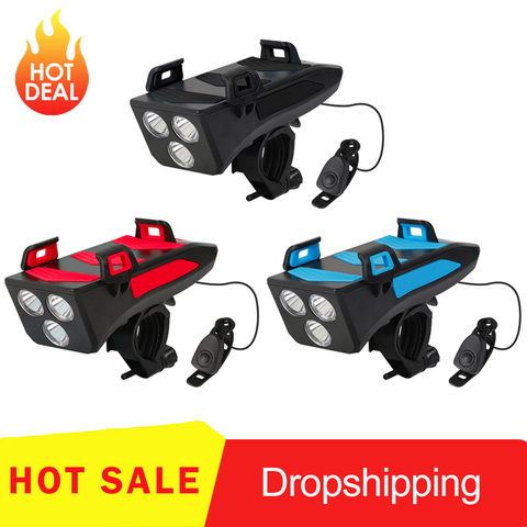 4 in 1 Bike Bicycle Phone Charging Treasure Rack Holder Speaker Headlight MTB Mountain Road Bike Mobile Phone Support Bracket ► Photo 1/6