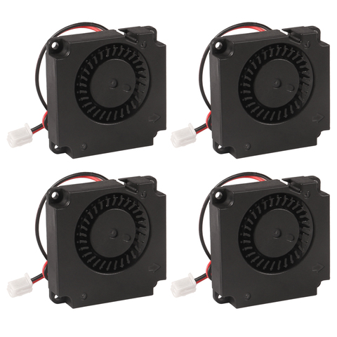 4 PCS 3D Printer Cooling Fan, 40mm x 40mm x 10mm Oil Bearing Turbo Cooling Fan with 2 Pin Terminal ► Photo 1/6