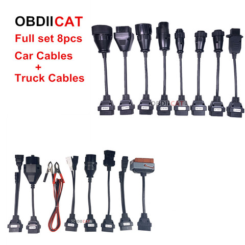 Best car cables OBD OBD2 Full Set 8 Car Cables of Car for obd2 Scanners Parts Car OBD II scanner diagnostict cable ► Photo 1/3