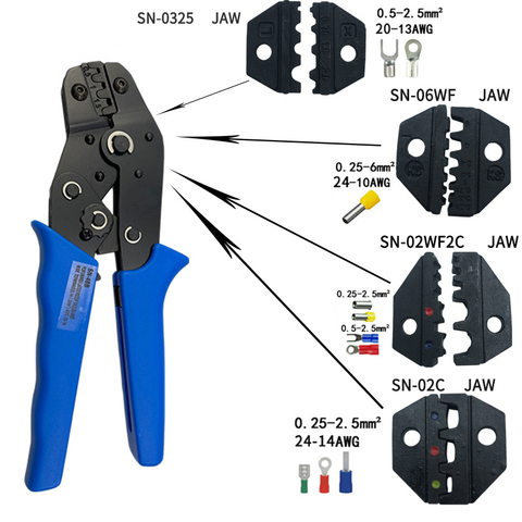 Crimping pliers jaw width 4mm pliers 190mm for TAB 2.8 4.8 6.3 C3 XH2.54 2510 plug insulation tube terminal tool ► Photo 1/6