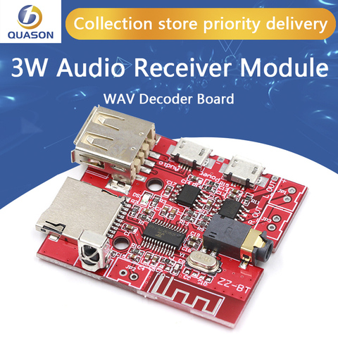 Car Bluetooth 4.1 MP3 WAV Decoding Board 3W Speaker Amplifier Audio Receiver Module Support USB/TF/U-DISK/IR Remote Control ► Photo 1/6