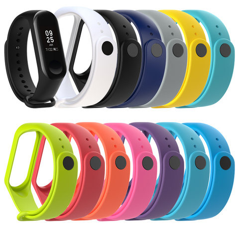 New Smart Watch Band Solid Color Wristband TPU Material Wrist Strap Replacement for Xiaomi Mi Band 3 Smart Bracelet for xiaomi 4 ► Photo 1/6