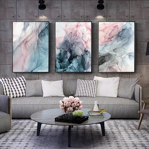 Colorful Ink Canvas Poster Modern Abstract Wall Art Painting Nordic Posters and Prints Wall Pictures for Living room Home Decor ► Photo 1/6