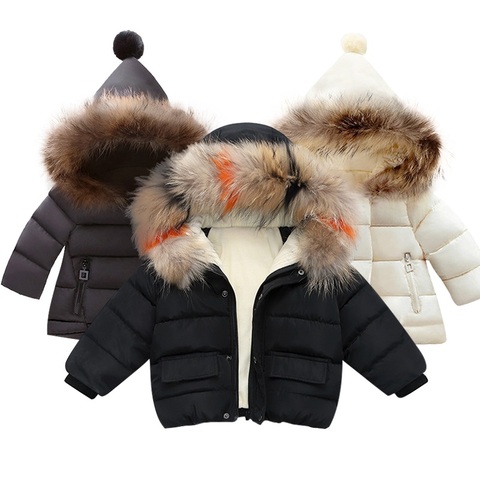 Fashion Christmas Outerwear Winter boys and Girls Fur Down Clothing 90% Children's Down Jacket Newborn coat ► Photo 1/6