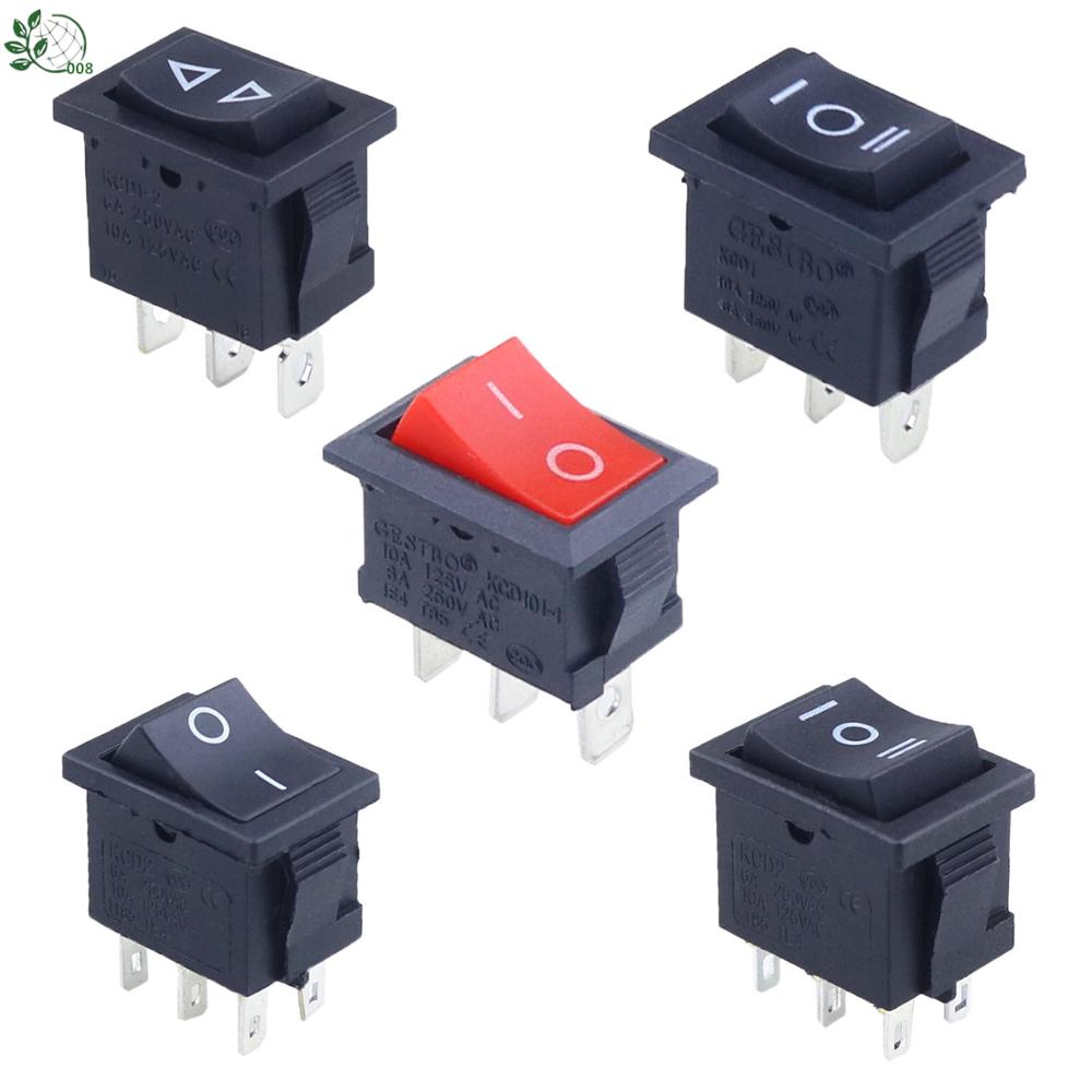 10x 10*15MM Small Black Switch KCD1-11 250VAC/3A 6A 125V AC 2P Switches tB