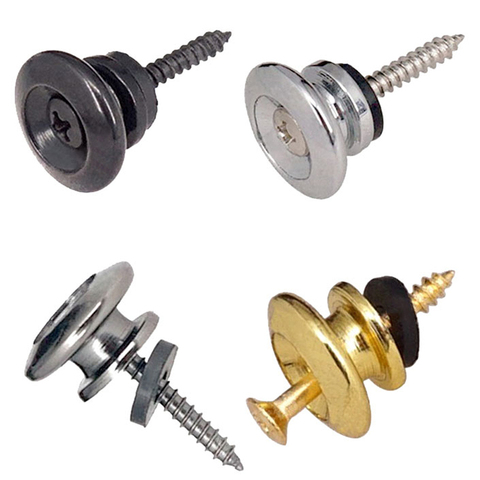 2Pcs/Pair Replacement Guitar Strap Locks Parts Chrome Belt Lock Buttons Buckle Guitar Accessories Gold Silver Black Color ► Photo 1/6