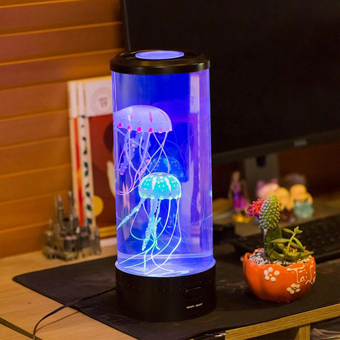 USB Power Colorful LED Jellyfish Lamp Color Changing Jellyfish Tank Aquarium Lamp Relaxing Mood Night Light Bedside Lantern 5V ► Photo 1/1