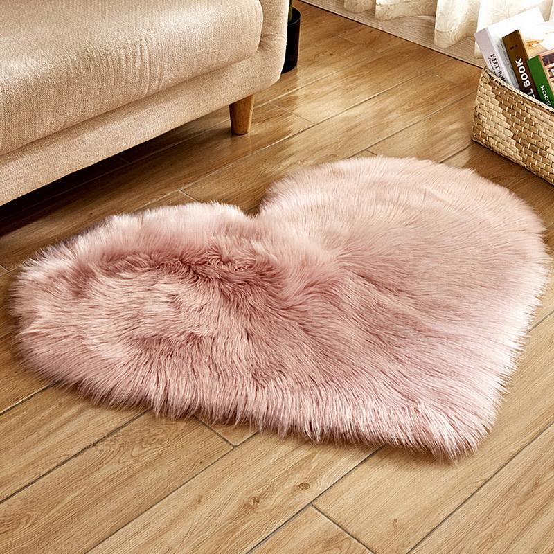 Carpet Bedroom Floor Mat, Light Pink Fluffy Area Rug