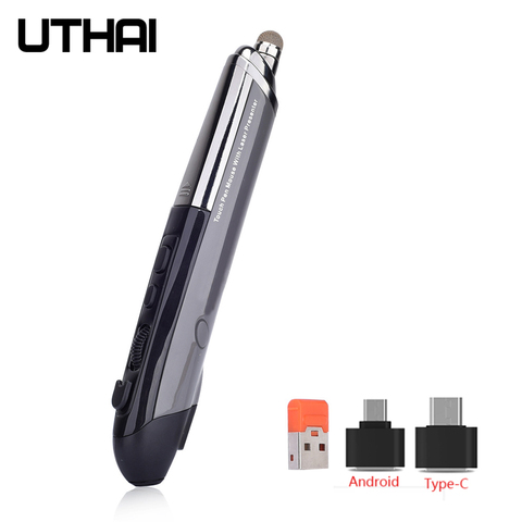 UTHAI DB10 New, 3rd generation, 4th generation pen mouse wireless handwriting laser pen mouse personality 2.4G mouse ► Photo 1/6