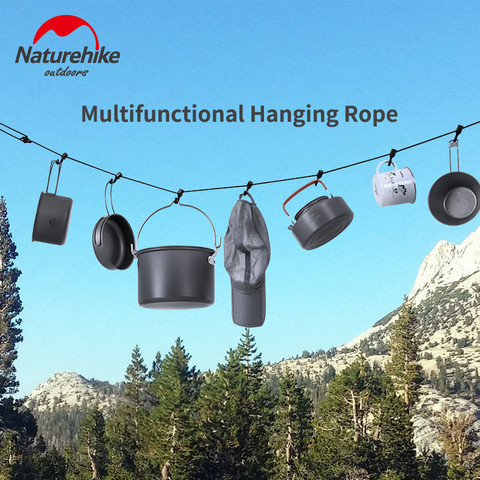 Naturehike 4.3m Hanging Rope Camping Accessories Multi-purpose Clothesline Adjustable Anti-slip Canopy Hanging Rope ► Photo 1/6