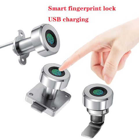 Cabinet Lock Smart Fingerprint Lock Biometric Drawer Lock 30 Fingerprints Rechargeable Keyless Electronic Lock ► Photo 1/1