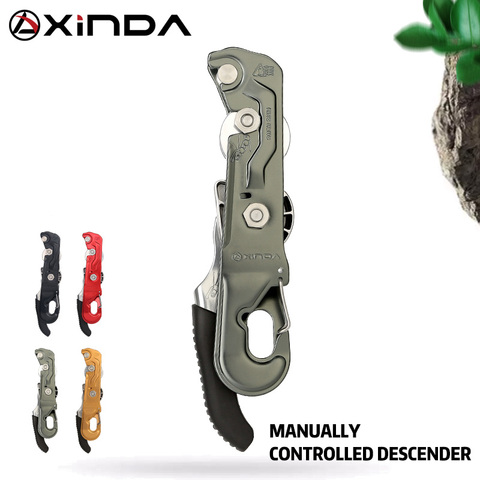 2022 NEW XINDA Professional Rock Climbing Descent device STOP Handle-Control Abseiling Device Downhill Descender Rappelling ► Photo 1/6