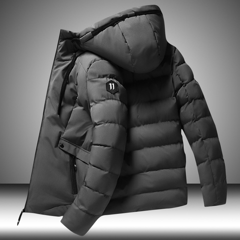 Winter 2022 New Men Parkas Solid Color Thick Jacket Mens Casual Warm Windproof Outwear Zipper Coat Male Cotton-Padded Clothing ► Photo 1/6