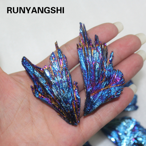 Runyangshi 1pc Natural Quartz Crystal Jet stone Rainbow Titanium Cluster  Mineral Specimen Healing ► Photo 1/6