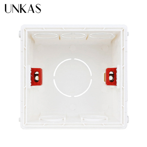 UNKAS New Desigh PVC Plastic Adjustable Mounting Box Internal Cassette 86*83*50 For 86 Type Switch and Socket ► Photo 1/6