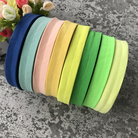 3/4''(20mm) matt color bias binding tape elastic ribbon webbing trim lace solid headwear handmade DIY decoration crafts ► Photo 1/6