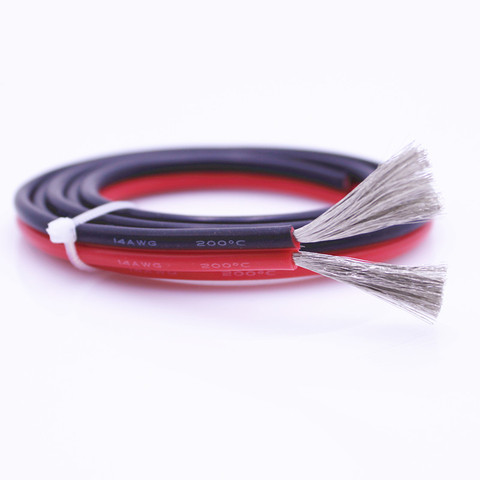 Red and black parallel ultra-soft silicone wire and cable 12AWG14AWG 16AWG18awg20AWG heat-resistant 200 °  cold-resistant -60 ° ► Photo 1/6