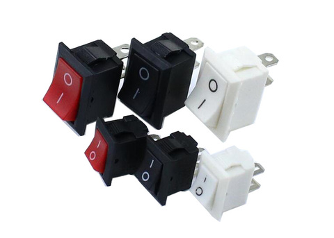 Rocker Switch 10x15mm /15x21mm SPST 2Pin  KCD11 KCD1  Snap-in On/Off   10MM*15MM Black Red and White ► Photo 1/4