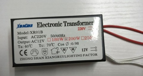 new 200W high power no noise no flicker Electronic Transformer 220V - 12V Halogen Bulb  Driver ► Photo 1/2