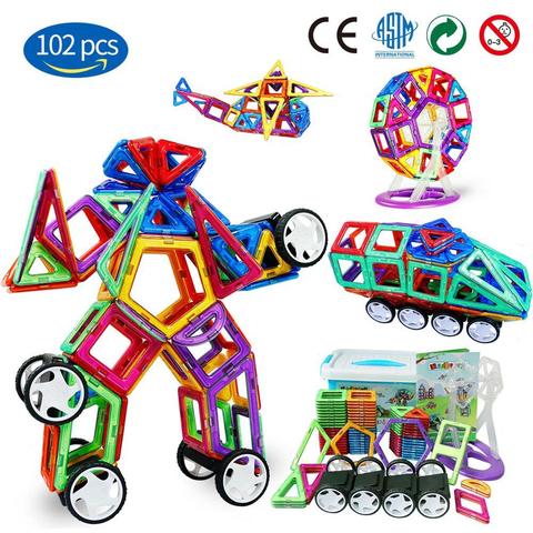 Romboss Magnetic Tiles Big Size Magnetic Designer Construction Building Blocks Sets Toys for Children Magnets ► Photo 1/6