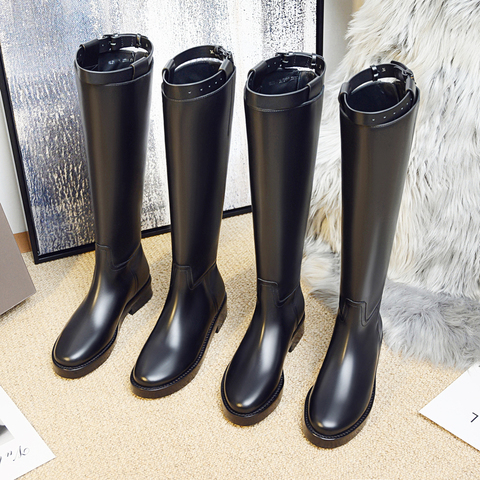 new arrival women fashion knee high boots black genuine leather autumn winter shoes platform boot zapatos de mujer botas bottes ► Photo 1/4
