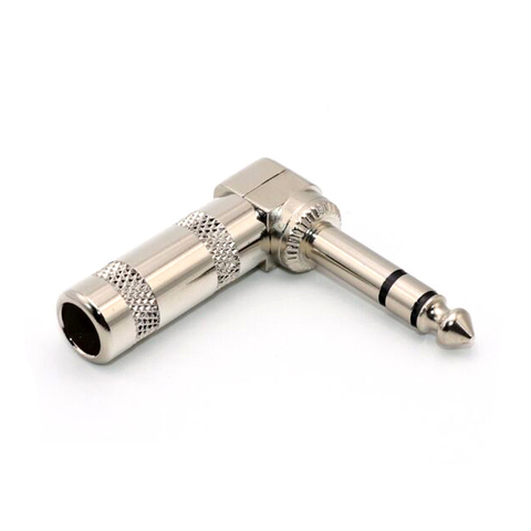 6.35mm Jack Microphone plug Connector Right Angle Male Assembly 6.5mm stereo Nickle plating Audio Plug ► Photo 1/5