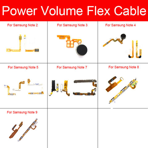 On/Off Power Volume With Vibration For Samsung Galaxy Note 2 3 4 5 7 8 9 SM-N910S Power Volume Control Switch Flex Ribbon Cable ► Photo 1/6