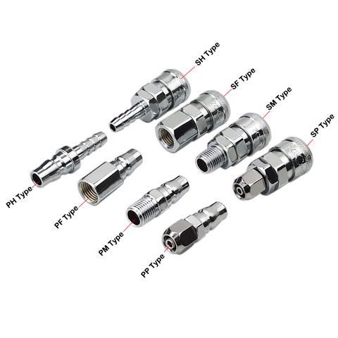 SH PH SP PP SM PM SF Pneumatic Connector Rapidities for Hose Air Coupling Compressor Accessories Quick Release Air Fitting ► Photo 1/6