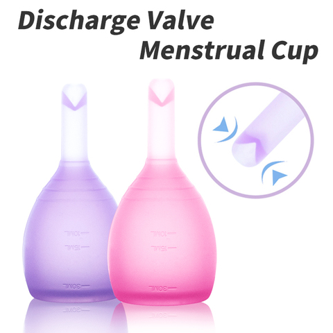 Women Menstrual Cup Lady Discharge Valve Menstrual Cup Feminine Hygiene Copa Menstrual Period Silicone Cup Coppetta Mestruale ► Photo 1/6