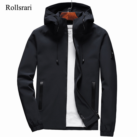 Jacket Men Zipper New Arrival Brand Casual Solid Hooded Jacket Fashion Men's Outwear Slim Fit Spring and Autumn High Quality K11 ► Photo 1/6