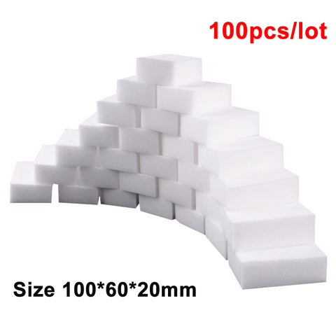 100 pcs/lot Melamine Sponge Magic Sponge Eraser Melamine Cleaner for Kitchen Office Bathroom Home Nano Cleaning Sponges 10x6x2cm ► Photo 1/6