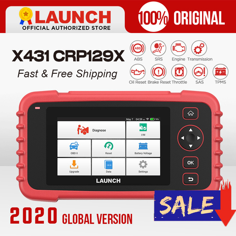 LAUNCH X431 CRP129X OBD2 Scanner Auto Code Reader OBD Diagnostic Tool Car ENG AT ABS SRS Oil SAS TMPS Automotive Tool PK CRP129E ► Photo 1/6