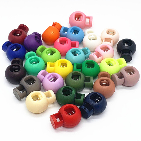 30Pcs Color Plastic Ball Round Spring Stop Cord Lock Ends Toggle Stopper Clip For Sportswear Clothing Shoes Rope DIY Craft Parts ► Photo 1/6