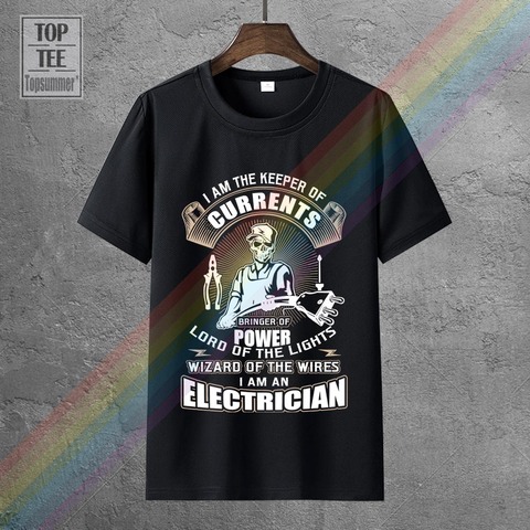 Male Best Selling T Shirt I Am The Keeper Of Currents Electrician Funny T Shirt ► Photo 1/5