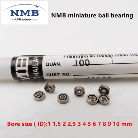 50pcs NMB Minebea high speed bearing Bore size（ID) 1 1.5 2 2.5 3 4 5 6 7 8 9 10 mm ABEC-5 miniature deep groove ball bearings ► Photo 1/6