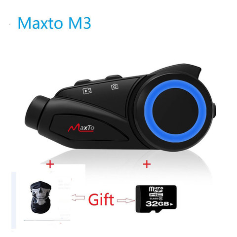 Maxto M3 Motorcycle Helmet Intercom Bluetooth WIFI Recorer Group 6 Riders Moto Interphone 1080P DVR Dash Camera Fit V8 V6 BST3 ► Photo 1/6