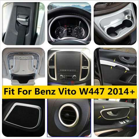 Yimaautotrims Matte Interior Refit Kit For Mercedes-Benz Vito W447 2014 - 2022 Dashboard / Cup Holder / Air / Handle Cover Trim ► Photo 1/6