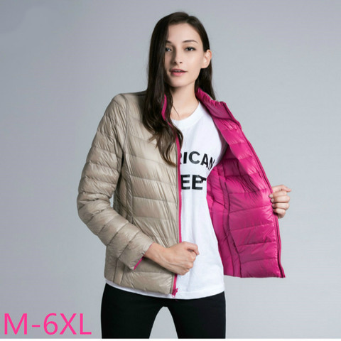 2022 Brand Down Jacket Women Ultra Light Down Jacket Women Feather Double Side Windbreaker Reversible Lightweight Coat Parks ► Photo 1/6