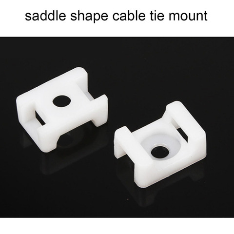 cable tie Mounts seat fixed seat 100pcs Wire Buddle Saddle Type Plastic Holder White Black Plastic saddle cable mount holder ► Photo 1/3