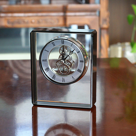 Antique Design Table Clock Home Decoration Clear Crystal Mechanical Clock Living Room Decoration ► Photo 1/5