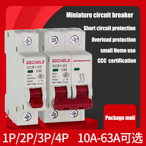 TPN 1P mini circuit breaker MCB 10A,16A,20A,25A,32A mini DZ47 air switch C45 low voltage switch ► Photo 1/6