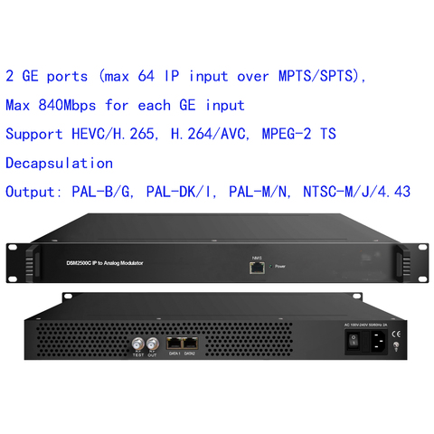 IP to anlog RF modulator, IP to 32 programs PAL modulator, IP to 32 channels NTSC modulator, 32 adjacent or non-adjacent carrier ► Photo 1/1