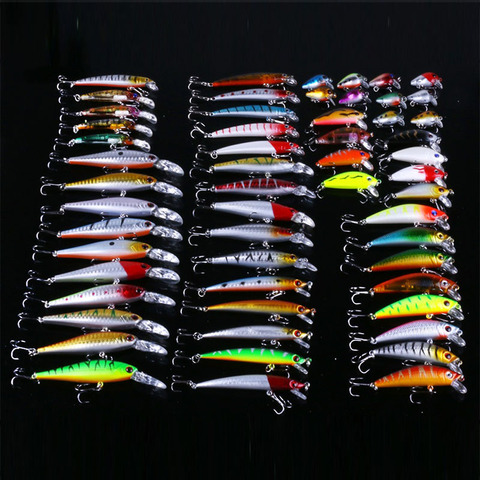 56pcs Fly Fishing Lure Set China Hard Bait Lure Wobbler Carp Fishing Tackle Isca Artificial Bait Pesca ► Photo 1/6