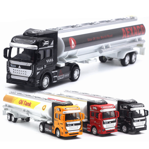 1:48 Alloy Truck Model Pull Back Car High Simulation Exquisite Diecasts & Toy Vehicles City Car Styling Oil Tank Truck TY0549 ► Photo 1/6