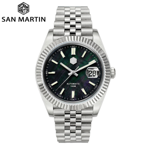 San Martin Men Dress Watch Jubilee Bracelet Retro Classic Luxury Automatic Mechanical Watches Sapphire Cyclops Waterproof 100M ► Photo 1/6