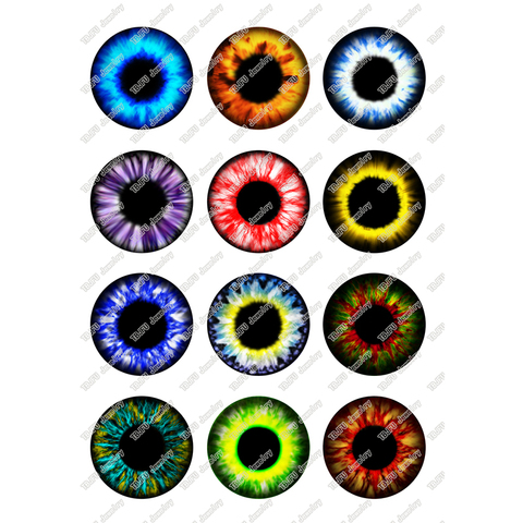 24pcs/lot 10/12/14/16/18/20/25mm Round Glass Cabochon Animal Eyes Pupil Cabochons Jewelry Findings for Diy Earrings T109 ► Photo 1/3