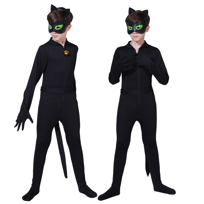 Price History & Review On Child Black Cat Noir Cosplay Costume Magic  Halloween Christmas Jumpsuit Boy Adrian Marinette Super Hero Cosplay |  Aliexpress Seller - Cos Apparel Factory Store | Alitools.io