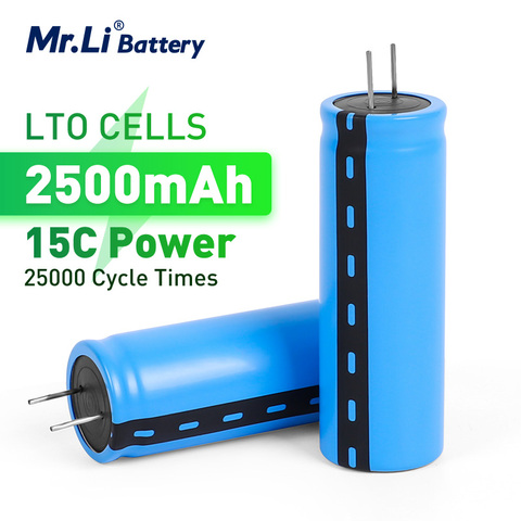 Mr.Li 2.4V 2500mAh LTO 23680 Lithium Titanate Cell 15C Power Rechargeable Low Temperature Battery Cells 25000 Cycle Times ► Photo 1/6