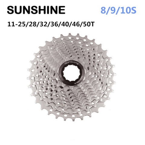 SUNSHINE Cassette Flywheel 8/9/10 Speed Freewheel MTB Road Bike Bicycle 25/28/32/36/40/42/46/50T Sprocket ► Photo 1/6