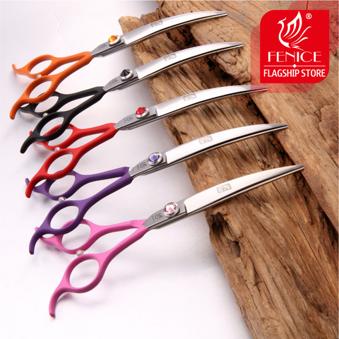 Fenice professional 6.5 inch pet curved scissors in dog scissors grooming cutting shears makas tijeras ► Photo 1/6